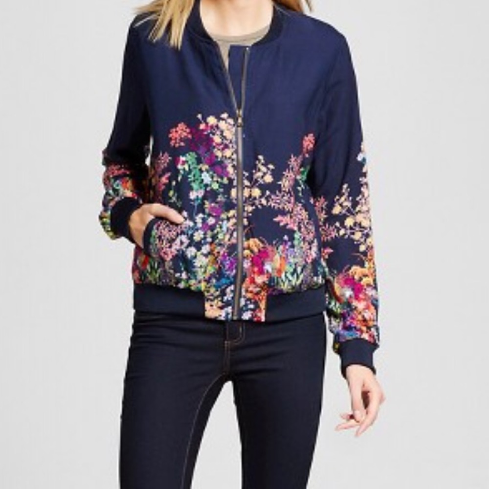 Merona Xavier Navy Floral Jacket